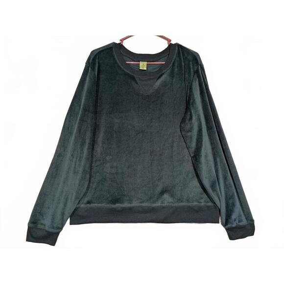 Honeydew Velvet Velor Pullover Soft Sweatshirt - XL Aqua Polyester - Picture 1 of 7